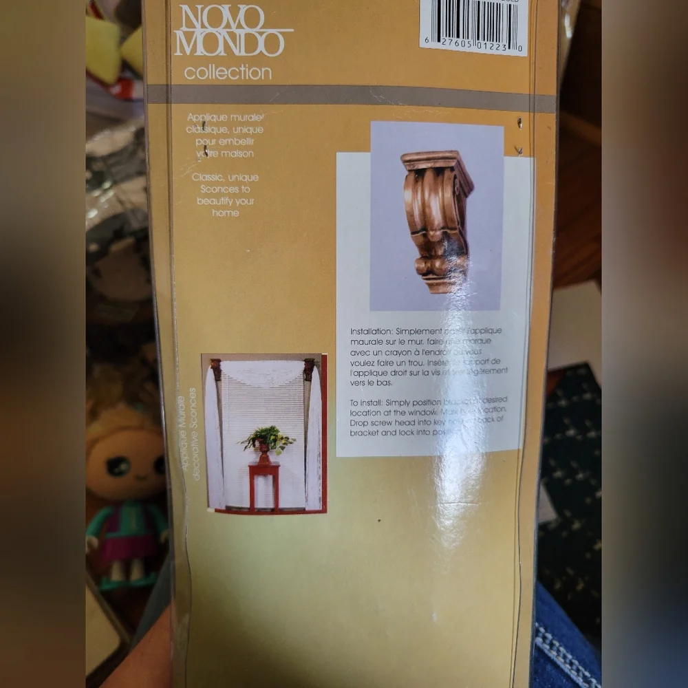 Nwt NIP decorative drapery curtain sconce set x2 corbel